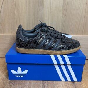 Adidas Womens Samba OG Faux Snakeskin Black Grey Sneakers Size 6 NIB JQ3532